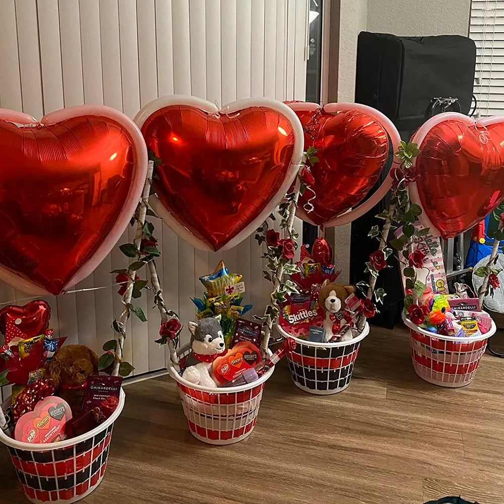 2/4/8pcs 32 Inches Large Heart Shaped Balloons Huge Red Foil Balloons Valentine's Day Love Balloons for Wedding Decorations