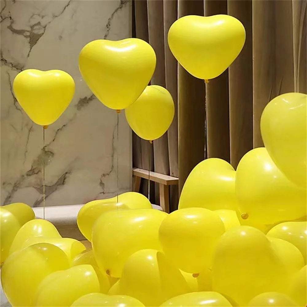 20Pcs Heart Shaped Balloons Red Pink Black Latex Balloon for DIY Valentine's Day Engagement Wedding Party Anniversary Decoration