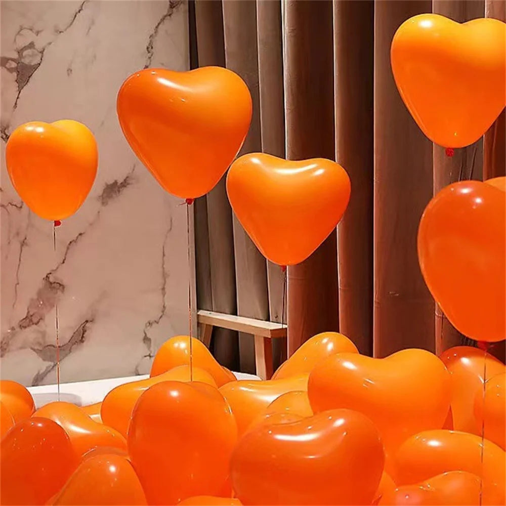 20Pcs Heart Shaped Balloons Red Pink Black Latex Balloon for DIY Valentine's Day Engagement Wedding Party Anniversary Decoration