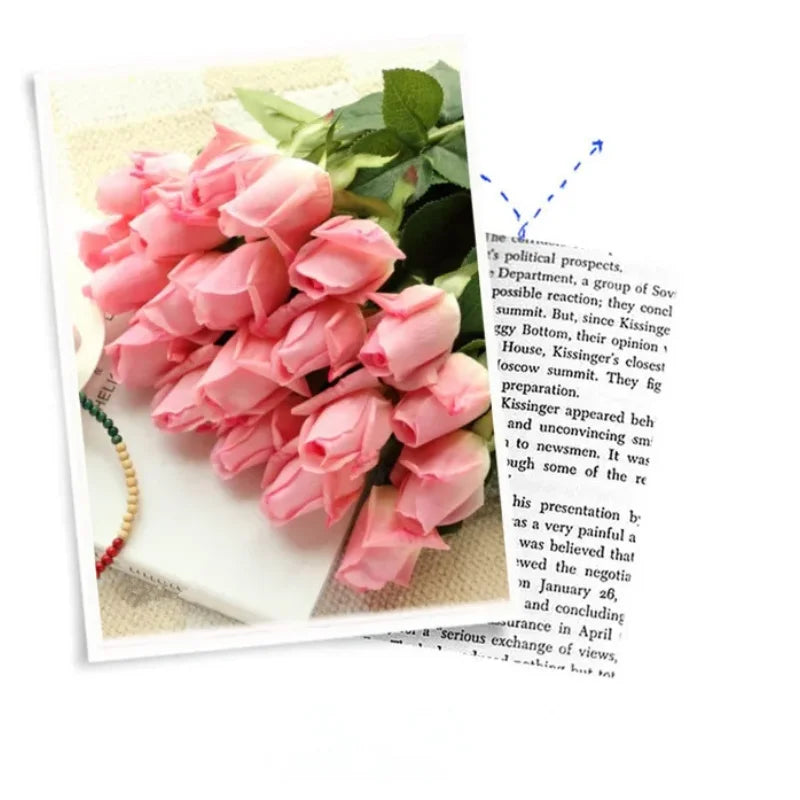 Fresh PU Rose Artificial Flowers Real Touch Home Decorations Indoor Wedding Party Valentine's Day Birthday Gift