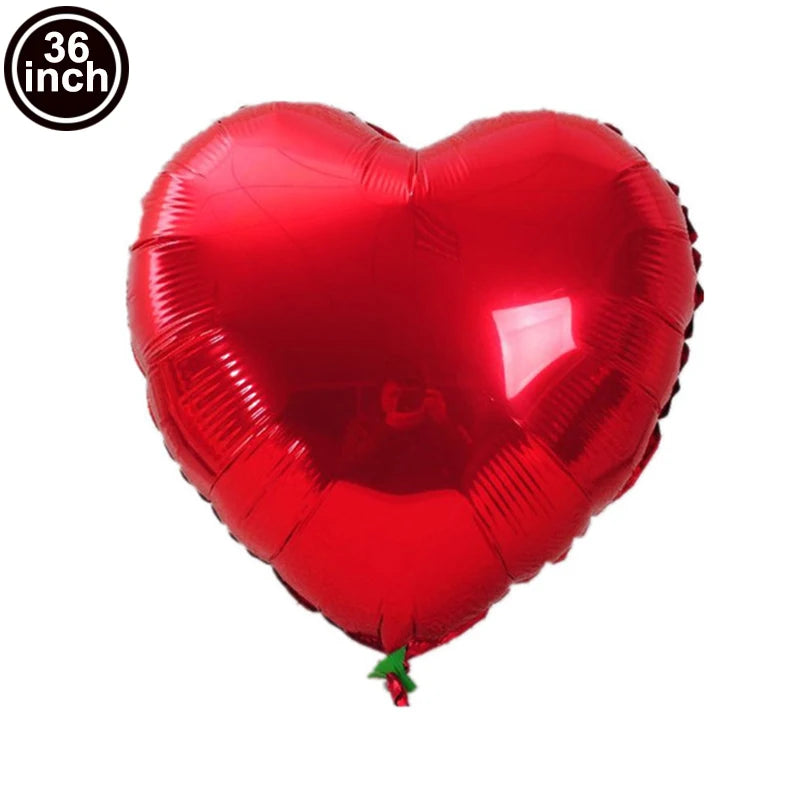 2/4/8pcs 32 Inches Large Heart Shaped Balloons Huge Red Foil Balloons Valentine's Day Love Balloons for Wedding Decorations