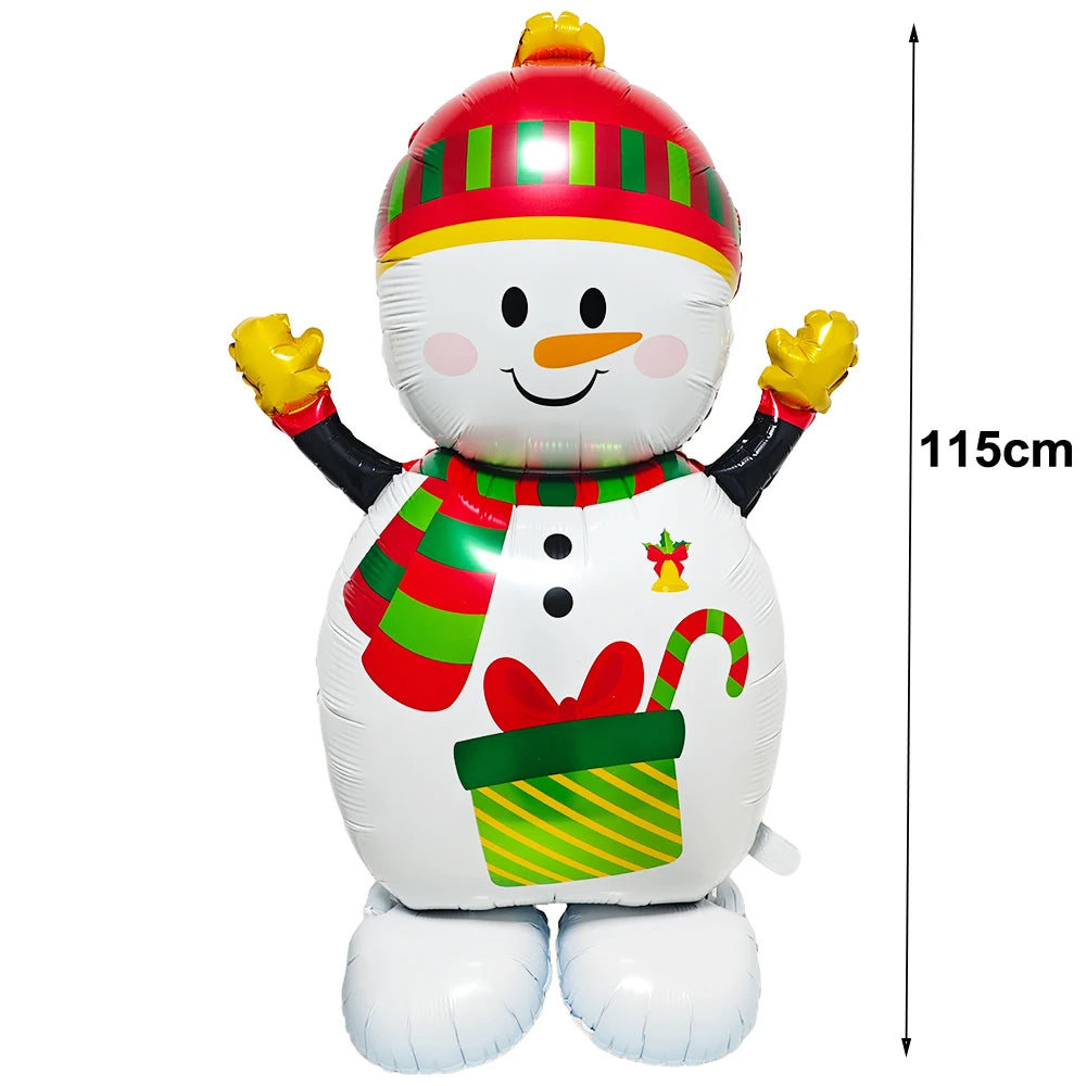 Christmas Inflatable Snowman Balloon Standing Snowman Foil Balloon Outdoor Yard Decorations New Year Xmas Party Christmas Decor