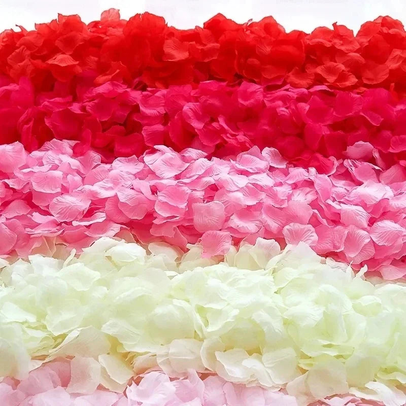 5000/100pcs Artificial Fake Rose Petals Colorful Simulation Silk Rose Petal for Valentines Day Wedding Party Romantic Decoration