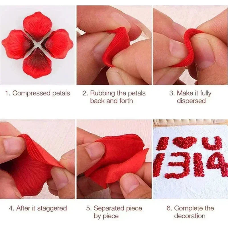 5000/100pcs Artificial Fake Rose Petals Colorful Simulation Silk Rose Petal for Valentines Day Wedding Party Romantic Decoration