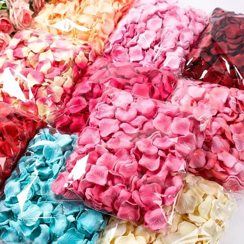 5000/100pcs Artificial Fake Rose Petals Colorful Simulation Silk Rose Petal for Valentines Day Wedding Party Romantic Decoration