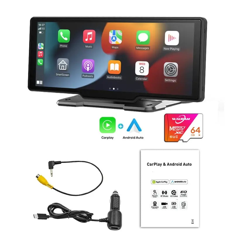 10.26inch Carplay MP5 Player Portable BT Touch Srceen Wireless Carplay Android Auto Car Radio for Apple Or Android Video Stereo