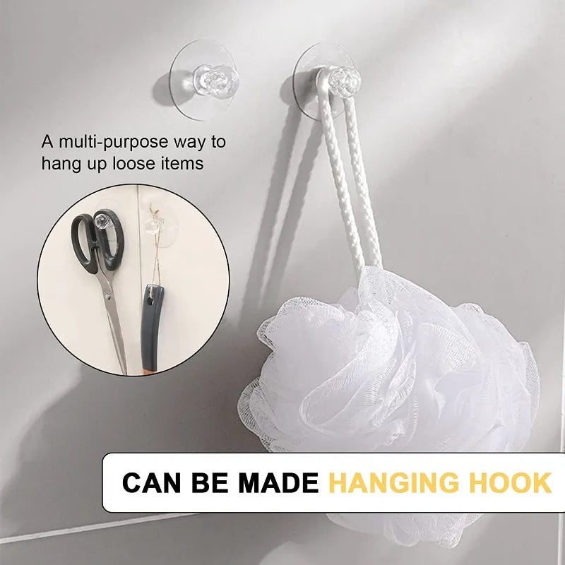 10/2PCS Transparent Crystal Door Knobs Cabinet Drawer Door Knobs Handles Self-adhesive Handle with Hook Function Door Wall Decor