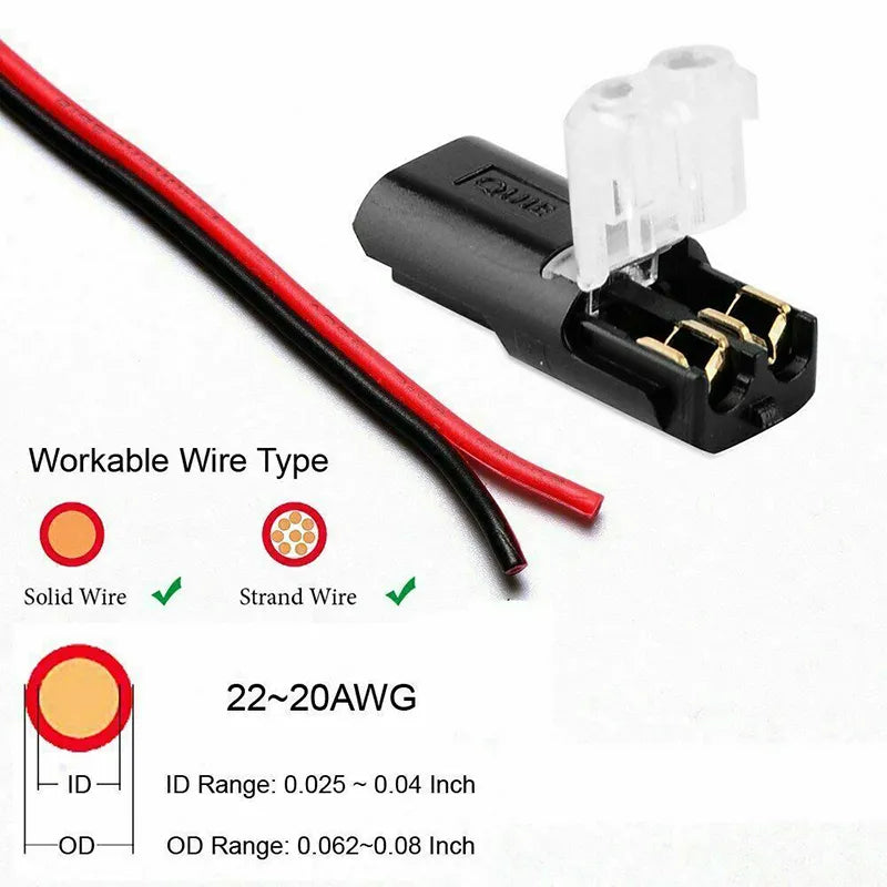10-50pcs 2 Pin Way Plug Car Waterproof Electrical Connector Wire Cable Automotive Electrical Connector Strip Terminal Connection
