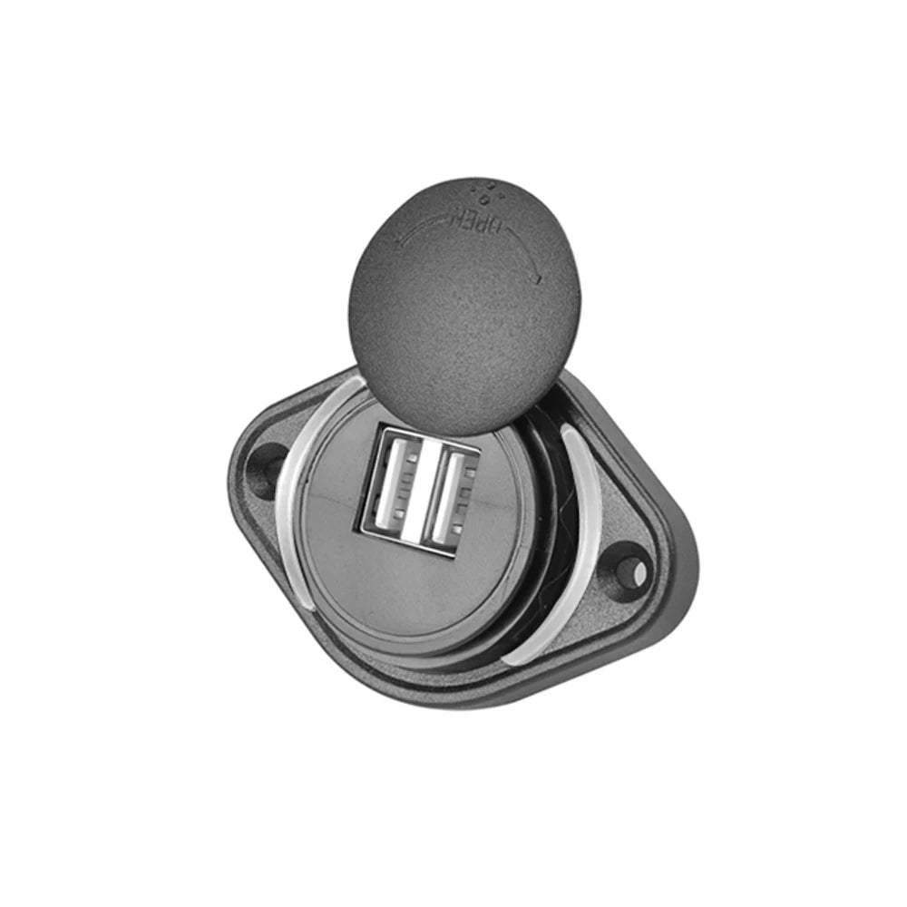 12-24V 3.1A Dual USB Charger Power Socket Adapter Charging Panel Mount for Motorbike Car Boat ATV UTV Camper Caravans