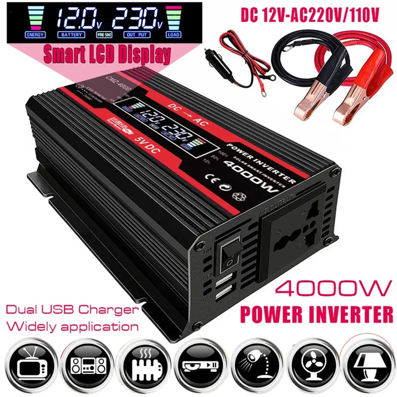 12V Solar Panel Camping Kit Plate Car Accessory Generator With Panels Set 220V Charge Sine Wave Inverter Power energia solar