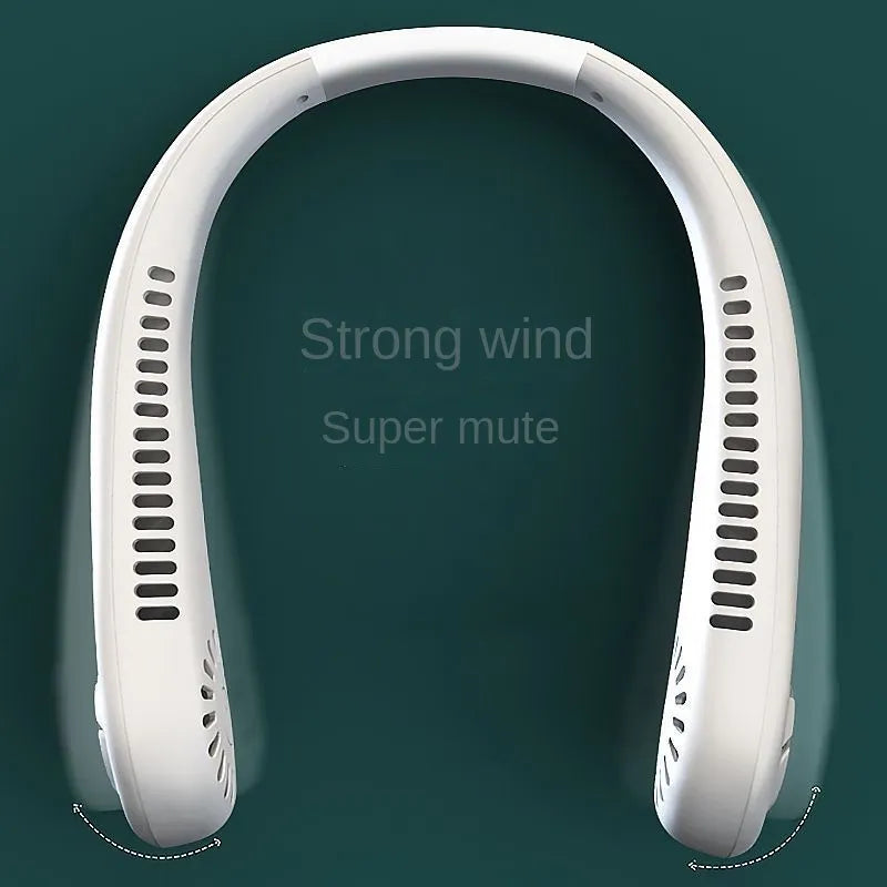 1PC Fan Long Battery Lif New Mini Neck Portable No Bladeless Hanging Neck Rechargeable Air Cooler 3 Speed Mini Summer Sport Fan