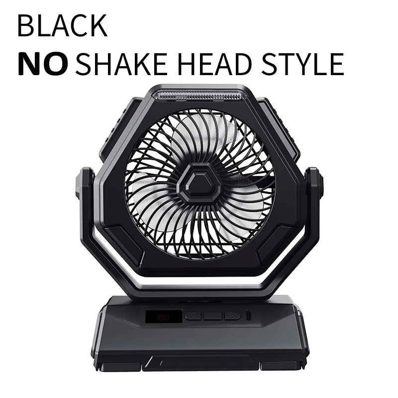 2024 New 6000mAh Camping Fan Rechargeable Outdoor Fan Ceiling Oscillating Fan Portable Air Conditioner Air Cooler with Lighting