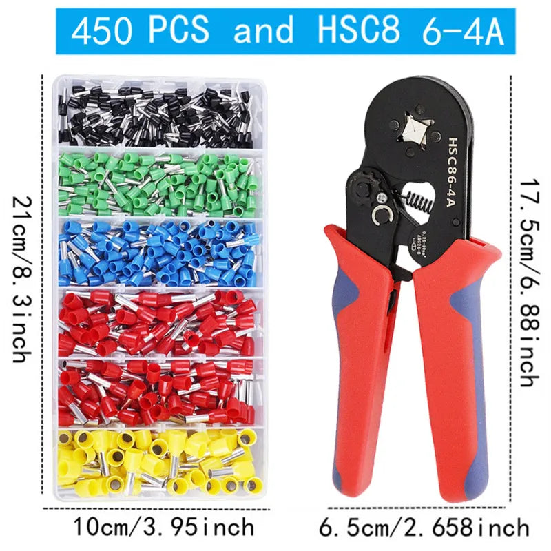 400-2120PCS Box,VE Tubular Crimp Terminals,Wire Insulated Terminator,Block Cord End Connector,Electrical Tube Terminal
