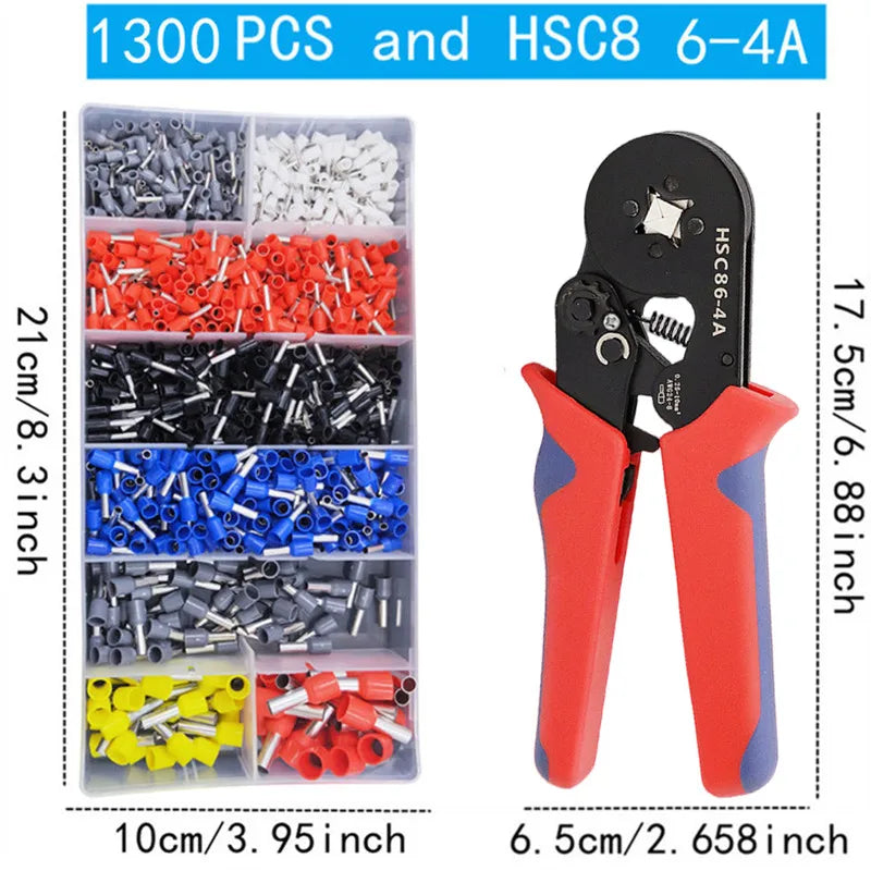 400-2120PCS Box,VE Tubular Crimp Terminals,Wire Insulated Terminator,Block Cord End Connector,Electrical Tube Terminal