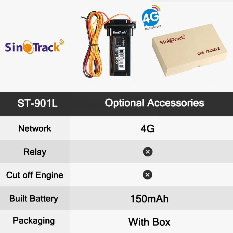 4G Mini Tracker ST-901L Waterproof Builtin Battery GPS for Car vehicle gps device motorcycle with online tracking software