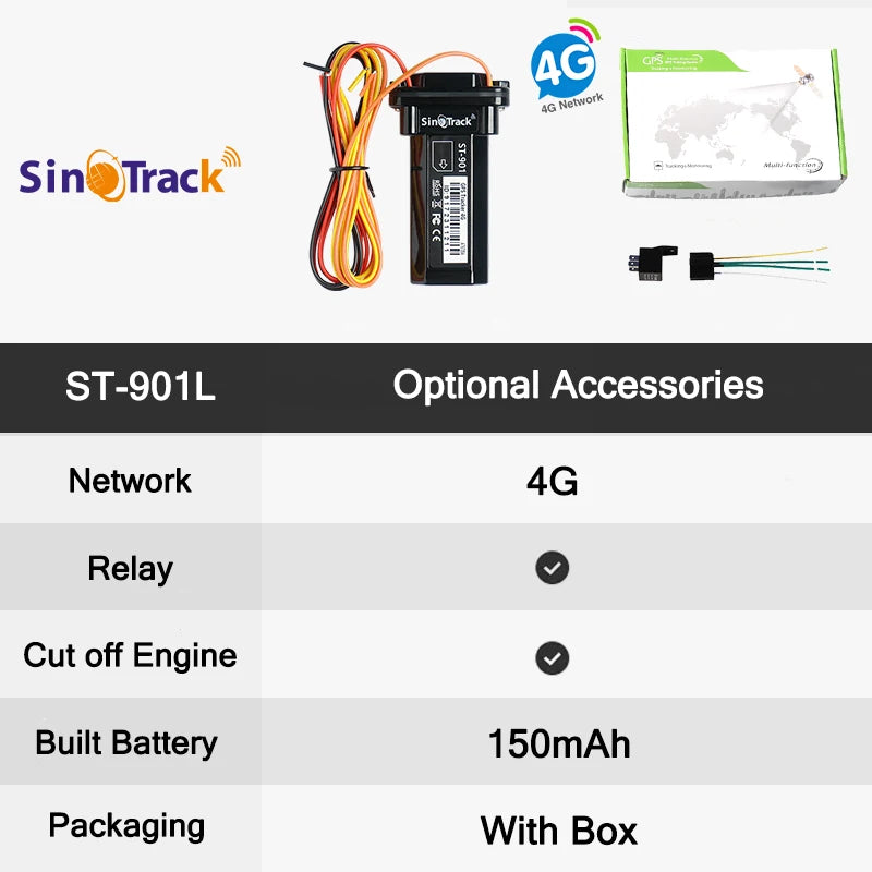 4G Mini Tracker ST-901L Waterproof Builtin Battery GPS for Car vehicle gps device motorcycle with online tracking software