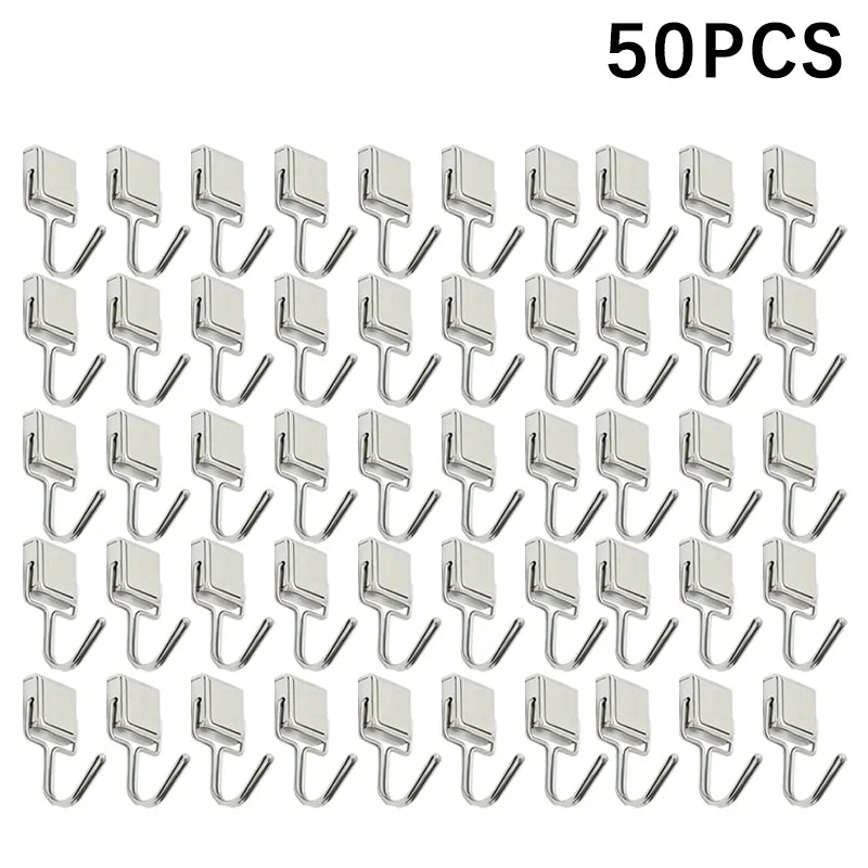 50PCS Strong Magnetic Hooks Multi-Purpose Storage Hooks Home Kitchen Bar Storage Hooks Key Storage Hooks Bathroom Hangers