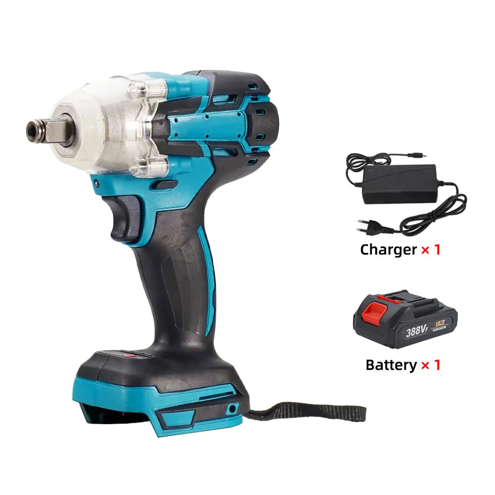 520N.m Cordless Electric Impact Wrench Brushless Electric Wrench Hand Drill Socket Power Tool For Makita 388V Battery