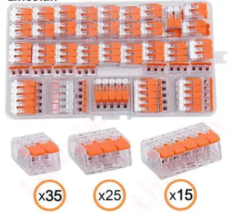 75pcs Wire Block Clamp Terminal Cable For 221 Electrical Connectors Reusable Mini Quick Home Wire Terminal Connector