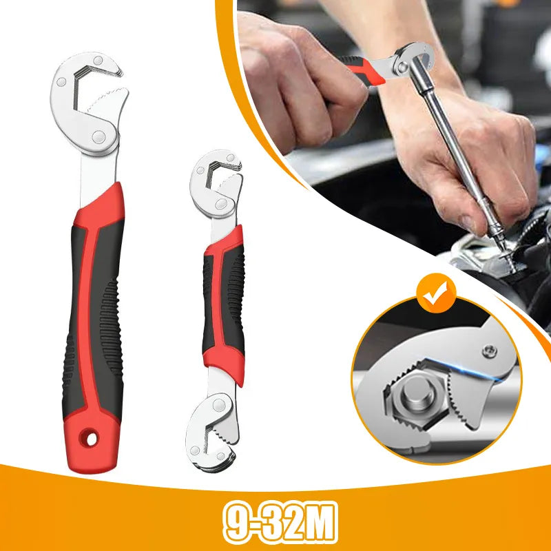 9-32mm Universal Wrench Tool Adjustable Universal Multi-Function Portable Torque Ratchet Oil Filter Opening Spanner Hand Tools