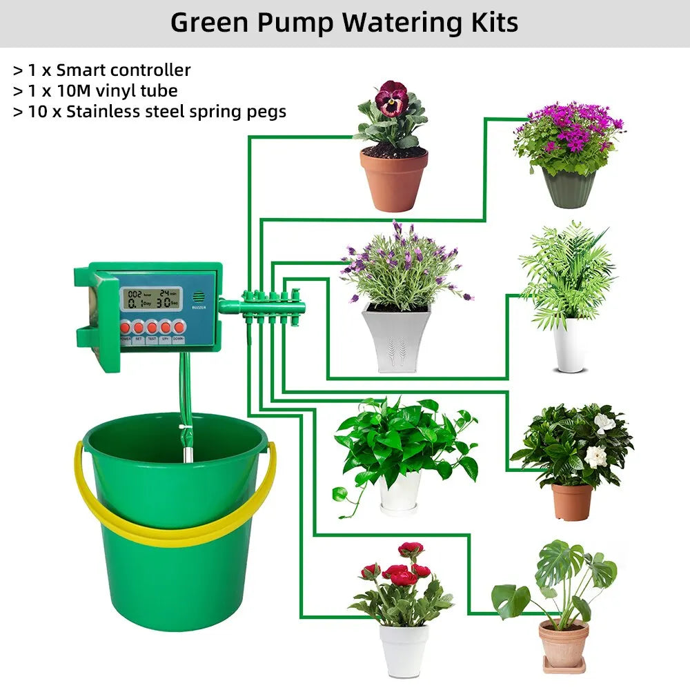 Automatic Micro Home Drip Irrigation Watering Kits System Sprinkler with Smart Controller for Garden,Bonsai Indoor Use