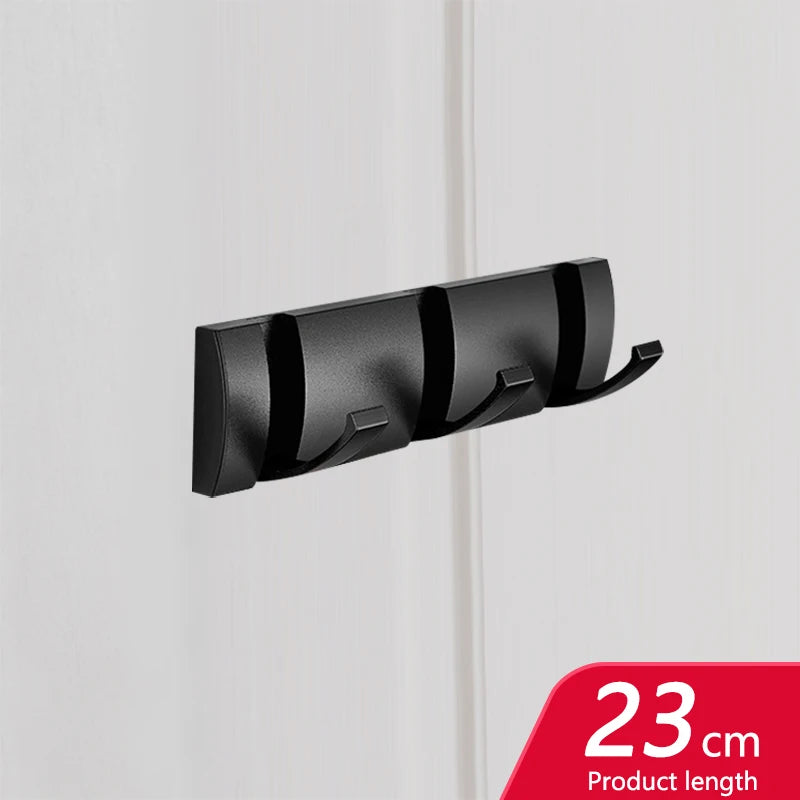 Black Golden Folding Robe Hooks Towel Hanger Nail Free Installation Wall Rack Hooks Coat Clothes Holder for Bathroom Kitchen
