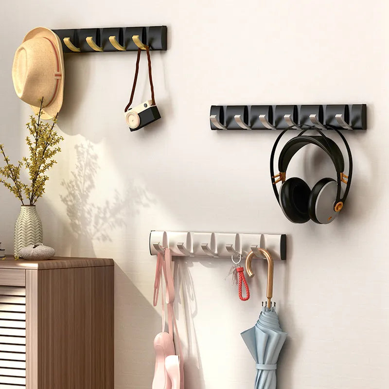 Black Golden Folding Robe Hooks Towel Hanger Nail Free Installation Wall Rack Hooks Coat Clothes Holder for Bathroom Kitchen