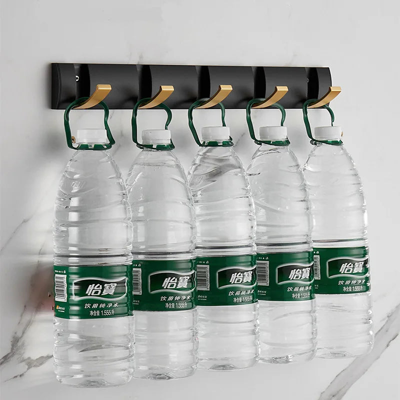 Black Golden Folding Robe Hooks Towel Hanger Nail Free Installation Wall Rack Hooks Coat Clothes Holder for Bathroom Kitchen