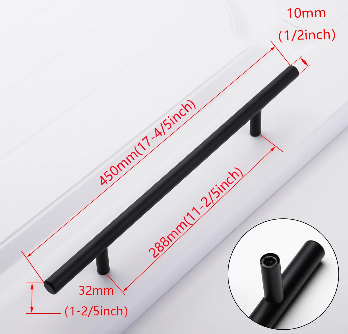 Black Golden Silver Handle Stainless Steel Kitchen Cabinet Door Knob Furniture Drawer Pull Hardware Pulls T Bar Handle