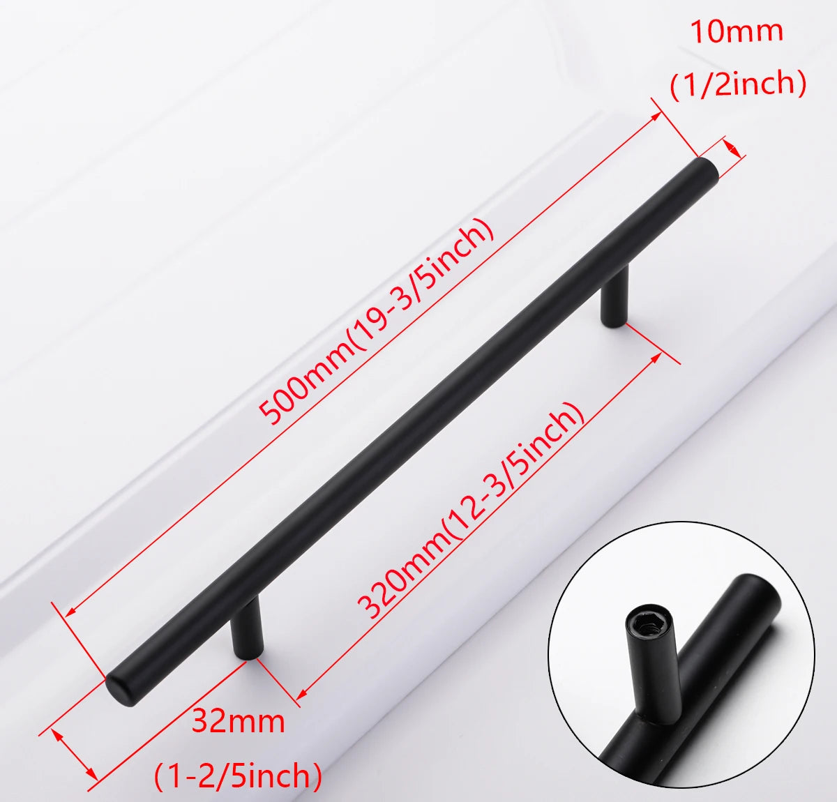 Black Golden Silver Handle Stainless Steel Kitchen Cabinet Door Knob Furniture Drawer Pull Hardware Pulls T Bar Handle