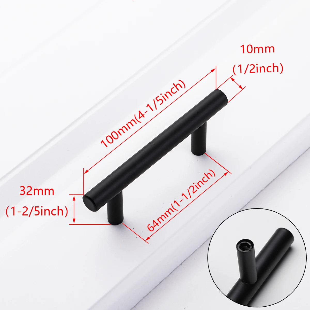 Black Golden Silver Handle Stainless Steel Kitchen Cabinet Door Knob Furniture Drawer Pull Hardware Pulls T Bar Handle