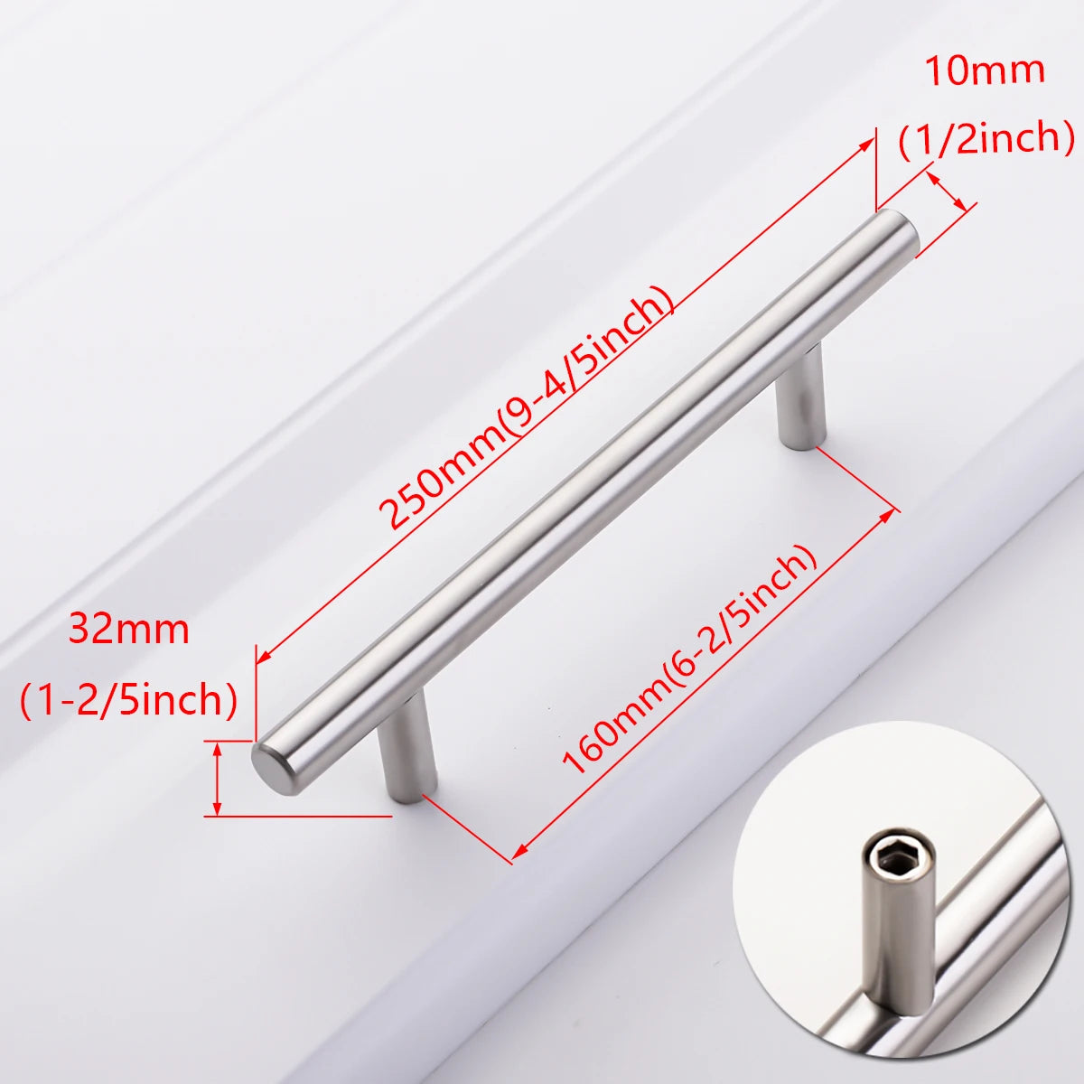 Black Golden Silver Handle Stainless Steel Kitchen Cabinet Door Knob Furniture Drawer Pull Hardware Pulls T Bar Handle