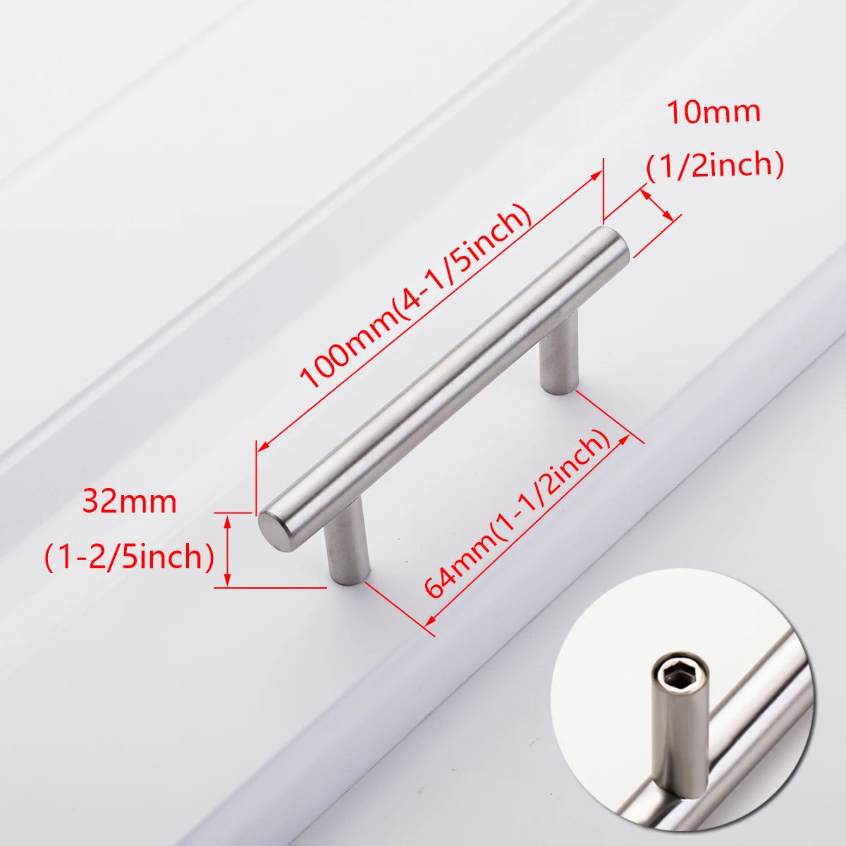 Black Golden Silver Handle Stainless Steel Kitchen Cabinet Door Knob Furniture Drawer Pull Hardware Pulls T Bar Handle