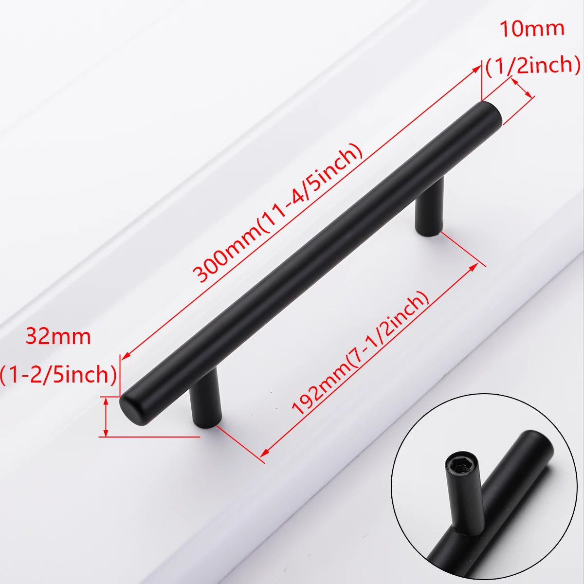 Black Golden Silver Handle Stainless Steel Kitchen Cabinet Door Knob Furniture Drawer Pull Hardware Pulls T Bar Handle