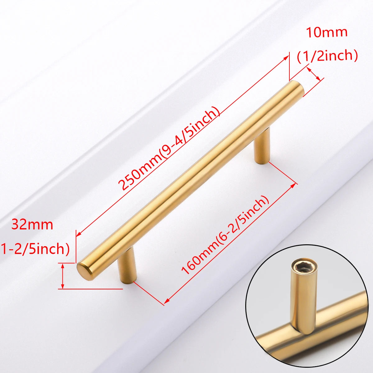 Black Golden Silver Handle Stainless Steel Kitchen Cabinet Door Knob Furniture Drawer Pull Hardware Pulls T Bar Handle