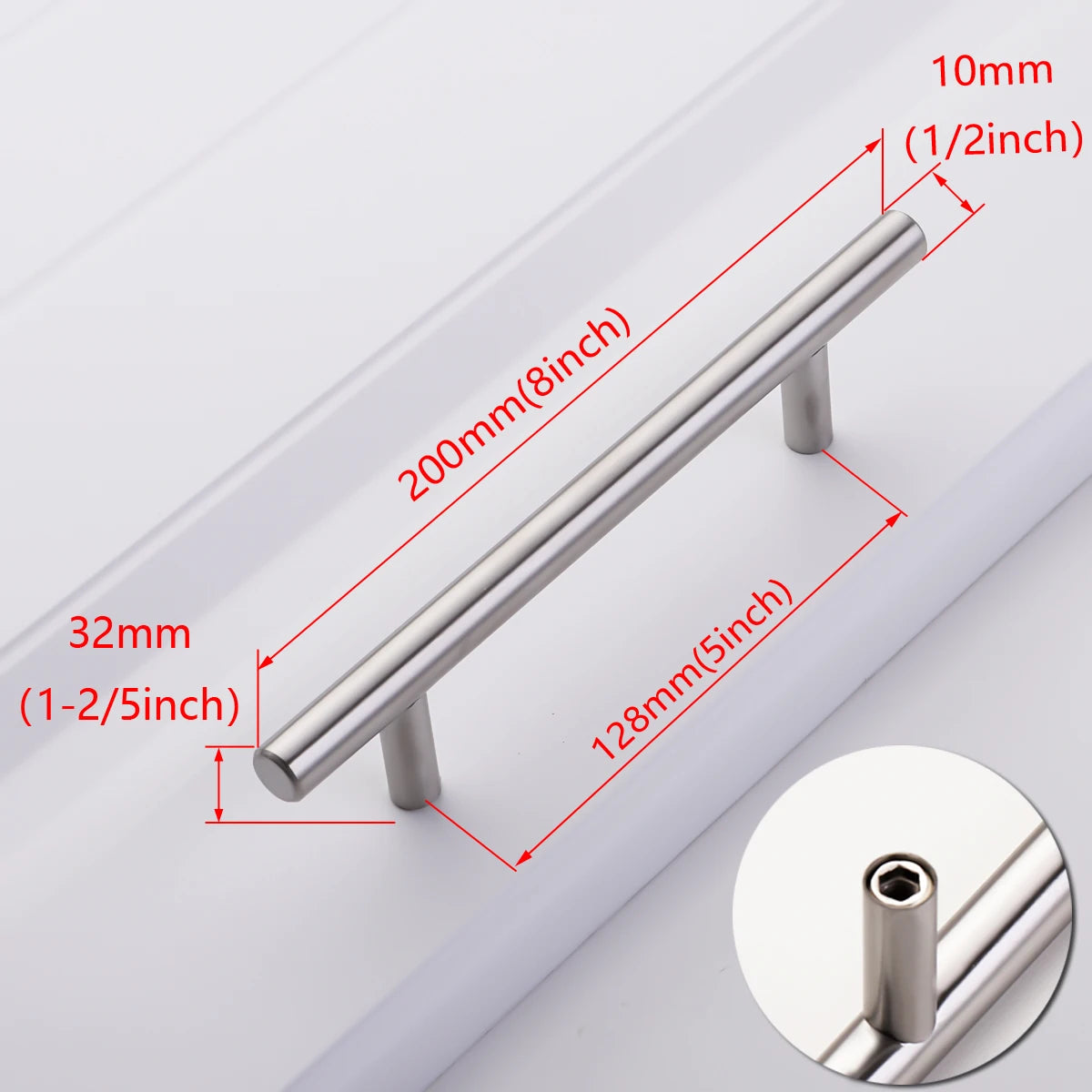 Black Golden Silver Handle Stainless Steel Kitchen Cabinet Door Knob Furniture Drawer Pull Hardware Pulls T Bar Handle