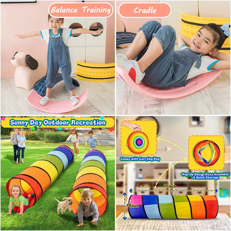 Children Toys Balance Stone Sensory Integration Training Toys Parish Outdoor Sports Party Social Games Tactile Montessori Games
