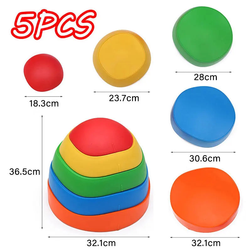 Children Toys Balance Stone Sensory Integration Training Toys Parish Outdoor Sports Party Social Games Tactile Montessori Games