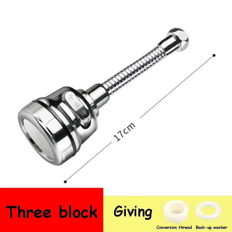 Faucet Adapter Aerator 3 Modes 360 Rotatable Bubbler High Pressure Faucet Filter Extender Water Saving Tap Nozzle Kitchen Gadget