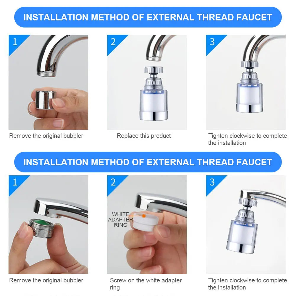 Faucet Filter Element Bubbler Water Filter Purifier For Bathroom Shower PP Cotton Remove Chlorine Heavy Metal For Kitchen Faucet