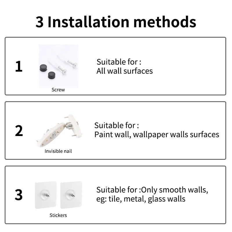 Floating Wall Shelf Black for Kitchen Bathroom Storage Rack Mirror Metal Shower Corner Shelves Organizer Cabinet Home Accessorie