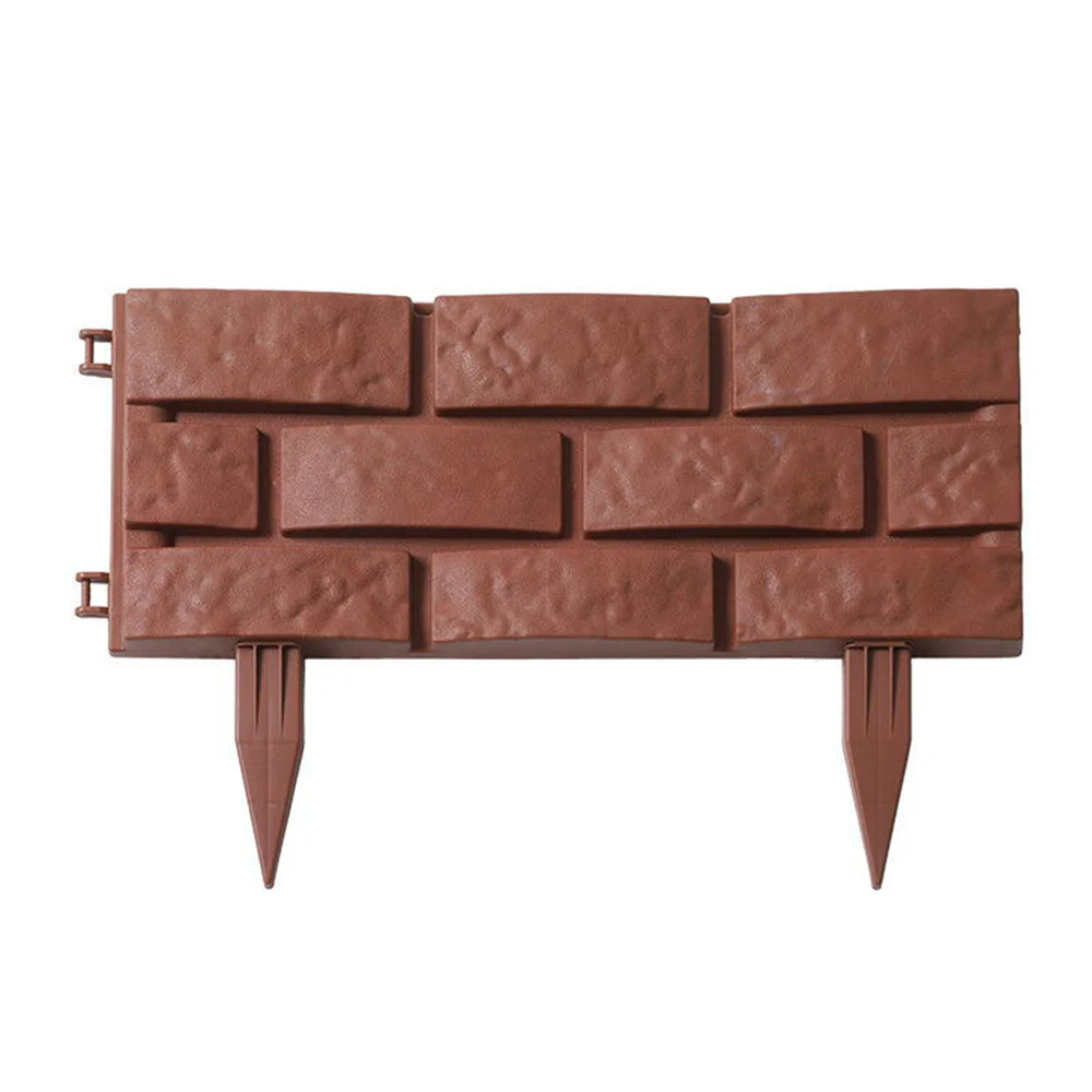 Flower Bed Edging Plastic Garden Fence DIY Brick Effect Landscaping Edging Decorative Reusable Plant Border Stone Effect Edging