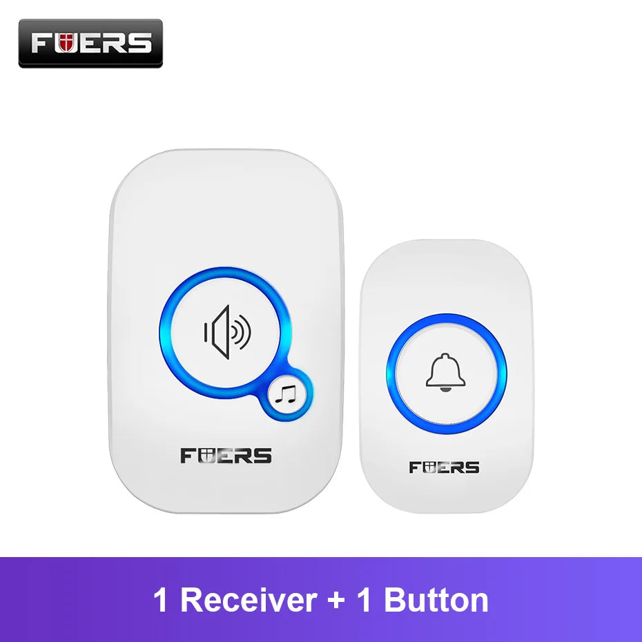 Fuers M557 Doorbell Waterproof Wireless Chime Home Doorbell Intelligent 32 Songs Smart Doorbell Alarm With Battery
