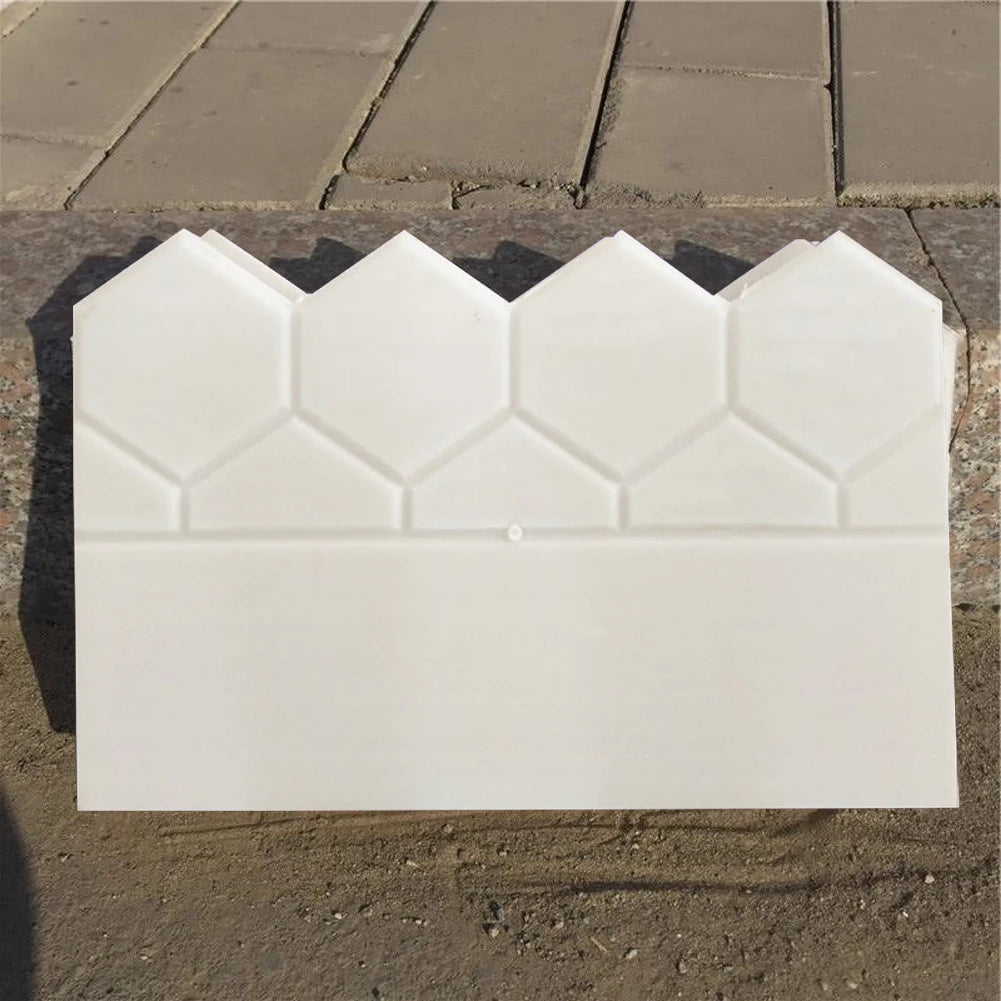 Garden Fence Cement Brick Mold Decor Plastic Concrete DIY Flower Bed Fish Pond