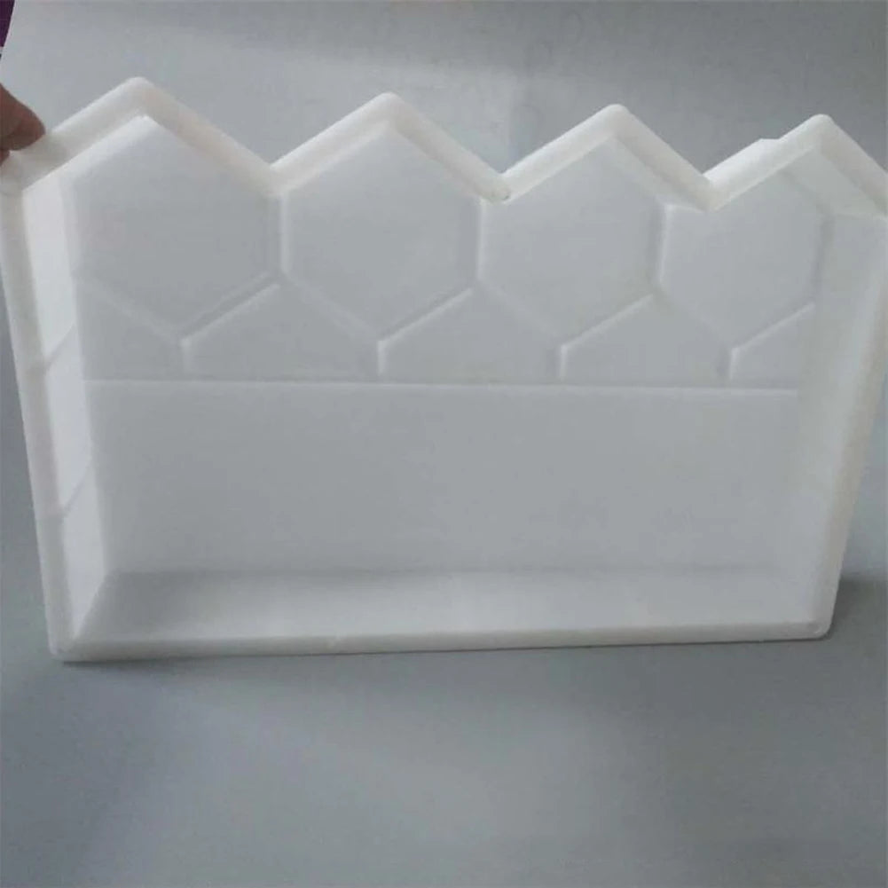 Garden Fence Cement Brick Mold Decor Plastic Concrete DIY Flower Bed Fish Pond