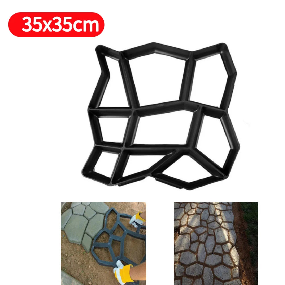 Garden Path Maker Mold Plastic DIY Garden Mold Manually Paving Cement Brick Stone Road Concrete Mould Reusable Manually Paving