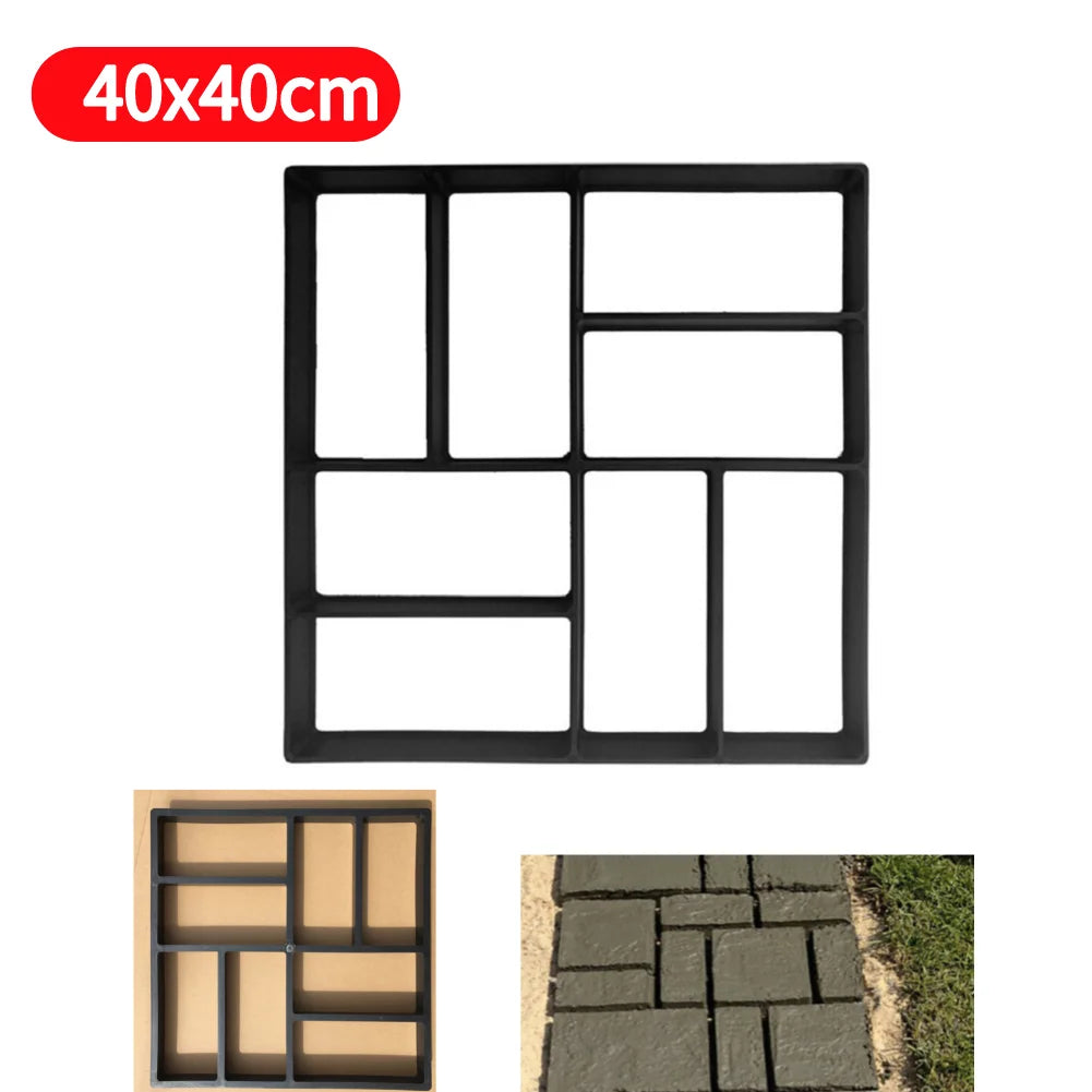Garden Path Maker Mold Plastic DIY Garden Mold Manually Paving Cement Brick Stone Road Concrete Mould Reusable Manually Paving