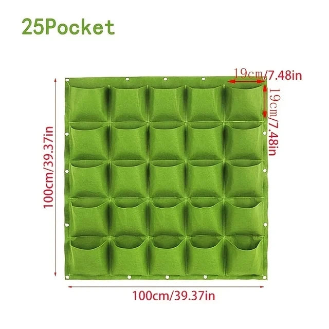 Green Plant Growing Bag Big Size Pockets Planter Vertical Garden Vegetable Living Growing Bags Flowers Supply Garden Planter Bag