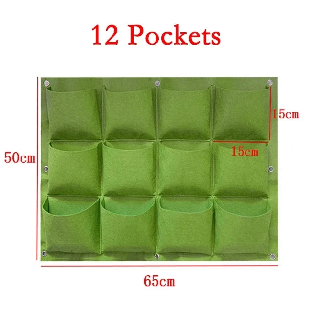 Green Plant Growing Bag Big Size Pockets Planter Vertical Garden Vegetable Living Growing Bags Flowers Supply Garden Planter Bag