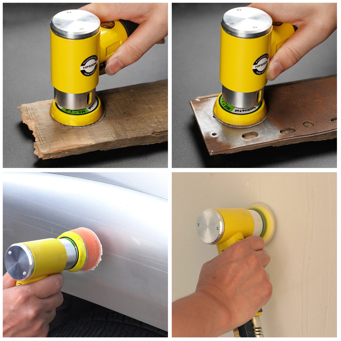 HIFESON Mini 2 / 3 "Air Sander pneumatic polisher grinder buffer double acting track polisher 80 sheets sandpaper Kit